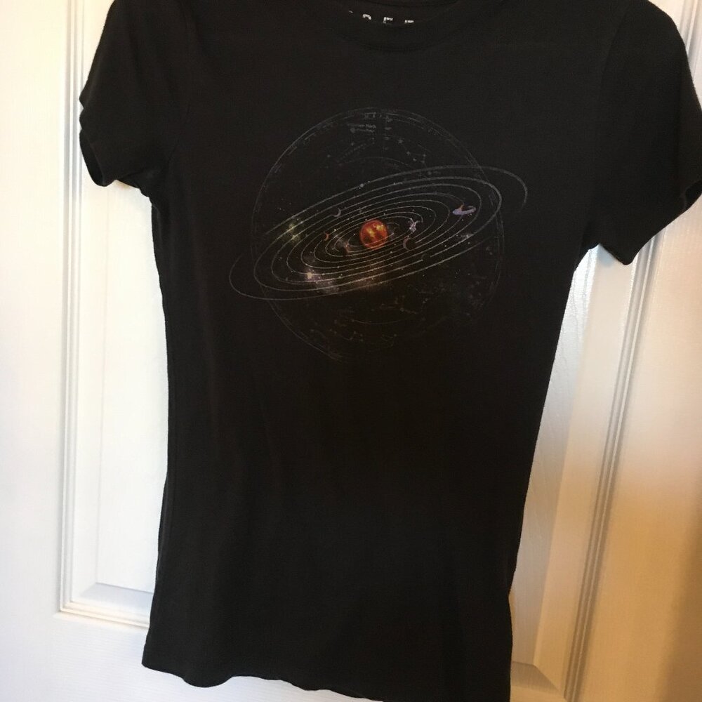 Aeropostale Space Graphic Tee Black Size S - Planet Design
